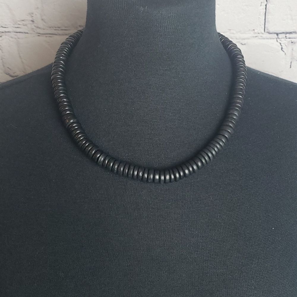 Vintage Black Beaded Necklace